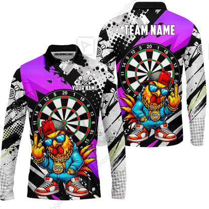 Custom Darts Team Jersey, Personalized Street Rebel Rooster Darts Polo Shirt For Players With Name & Team Name