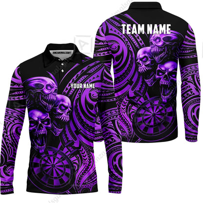 Custom Darts Team Jersey, Personalized Neon Skull Jersey Shirt For Players With Name & Team Name