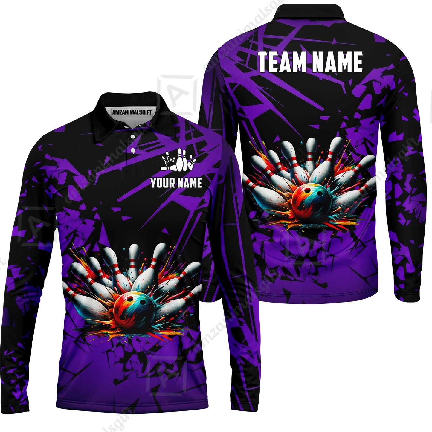 Custom Bowling Jersey Polo Shirt, Strike Explosion Bowling, Custom Bowling Jersey Team Shirt For Players With Name & Team Name
