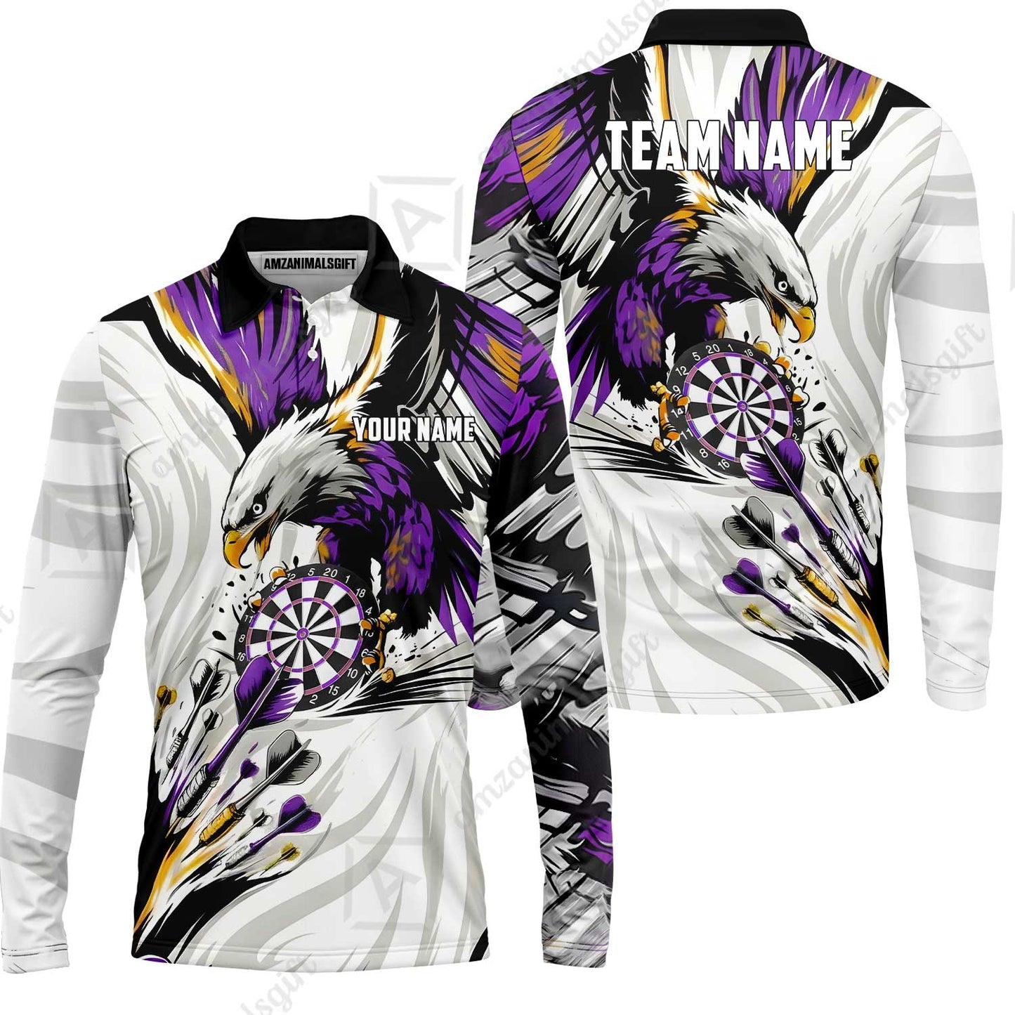 Custom Darts Team Jersey, Personalized Eagle Strike Dart Polo Shirt For Players With Name & Team Name
