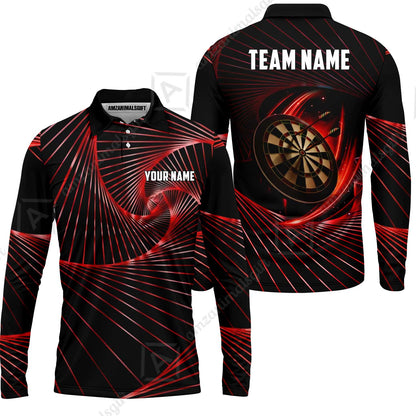 Custom Darts Team Jersey, Personalized Dark Flame Dart Polo Shirt For Players With Name & Team Name