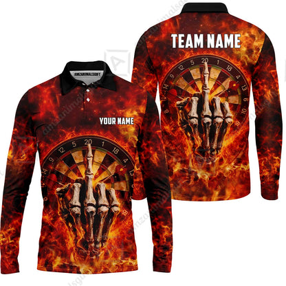 Custom Darts Team Jersey, Personalized Reaper Bullseye Dart Polo Shirt For Players With Name & Team Name
