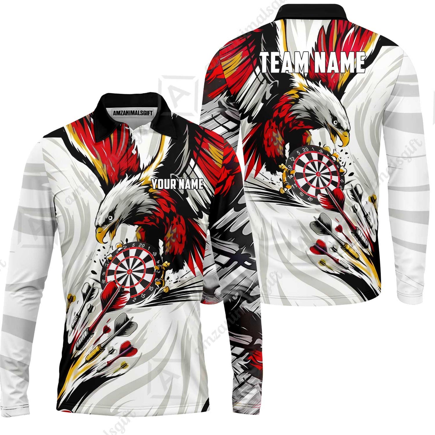 Custom Darts Team Jersey, Personalized Eagle Strike Dart Polo Shirt For Players With Name & Team Name