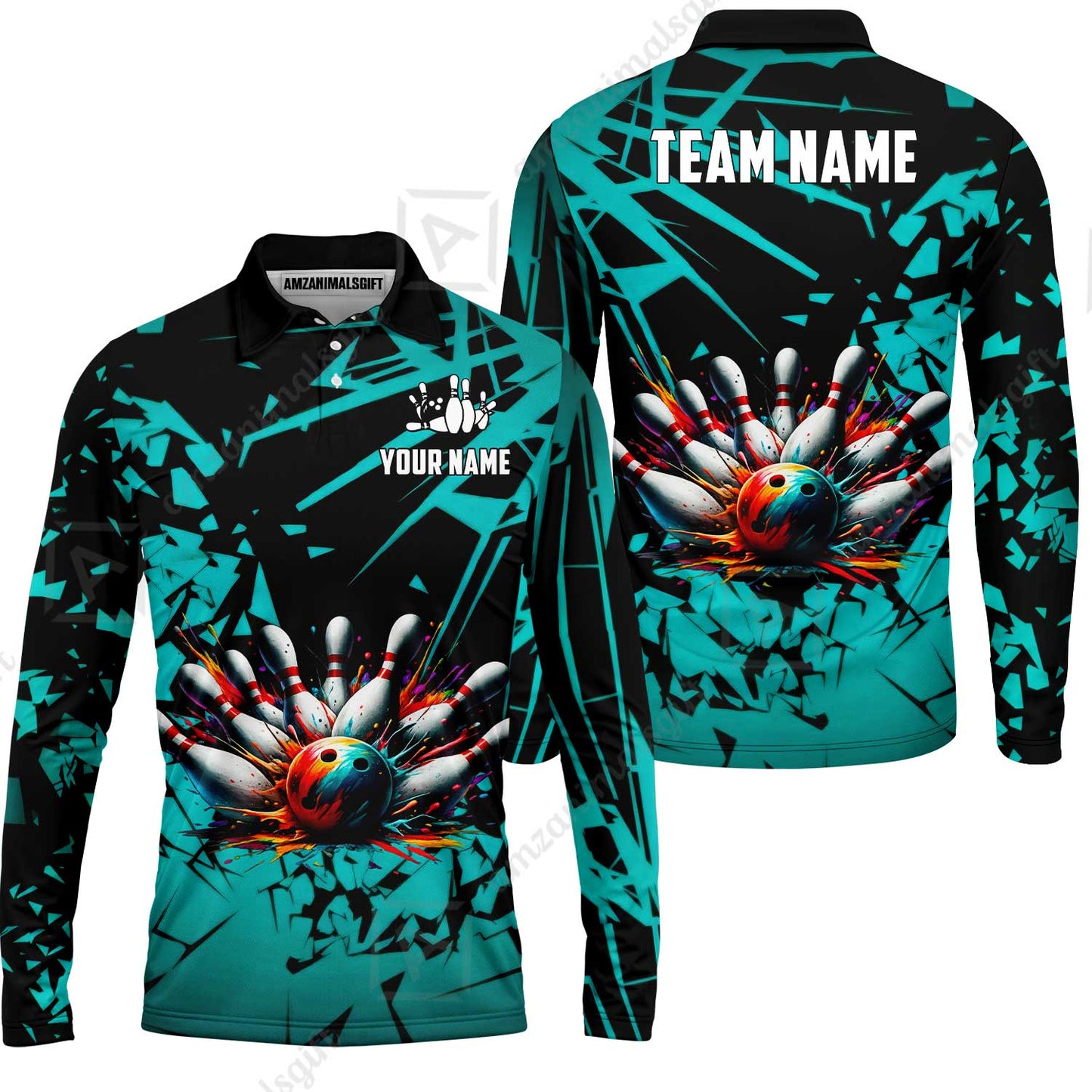 Custom Bowling Jersey Polo Shirt, Strike Explosion Bowling, Custom Bowling Jersey Team Shirt For Players With Name & Team Name