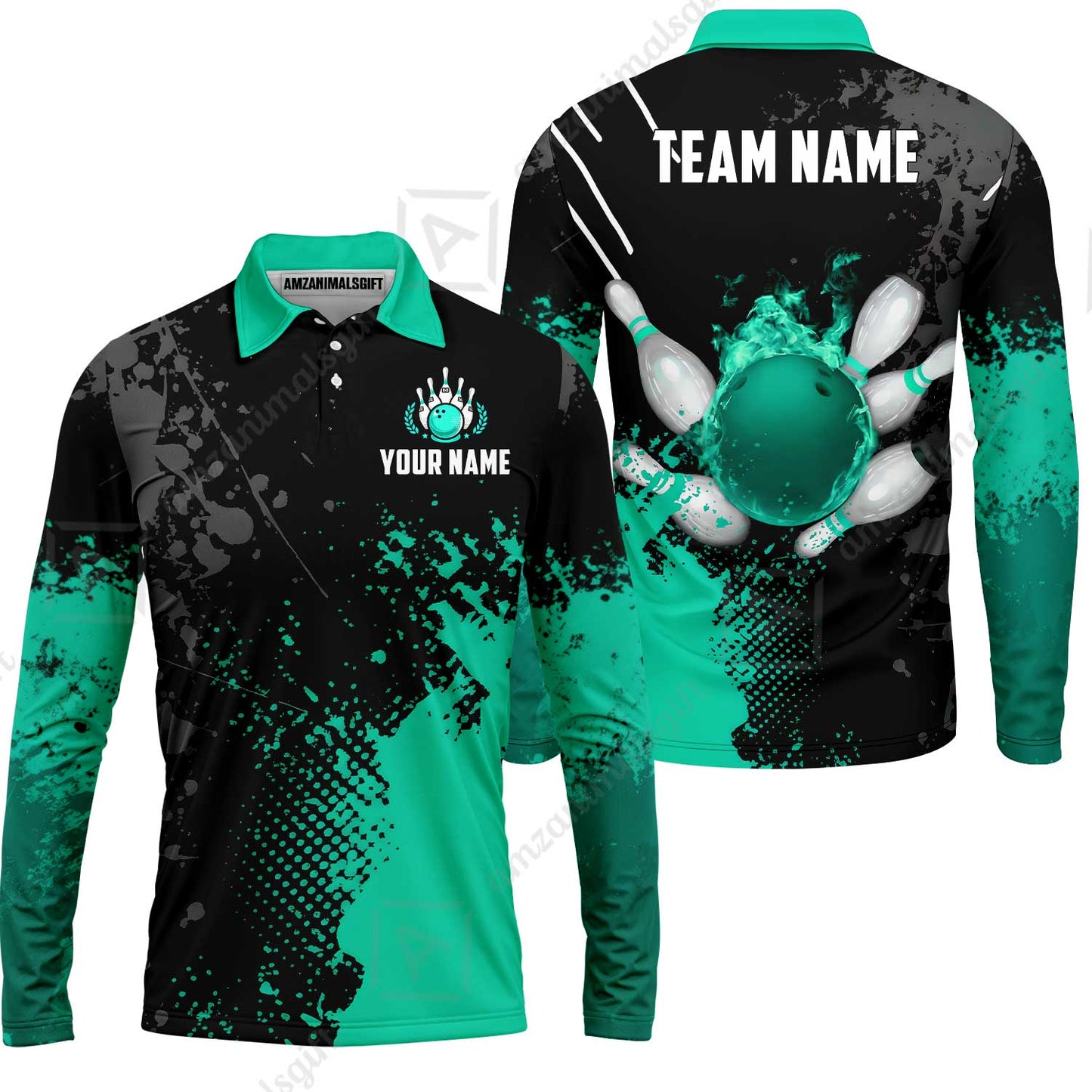 Custom Bowling Jersey Polo Shirt, Fire Ball Bowling, Custom Bowling Jersey Team Shirt For Players With Name & Team Name