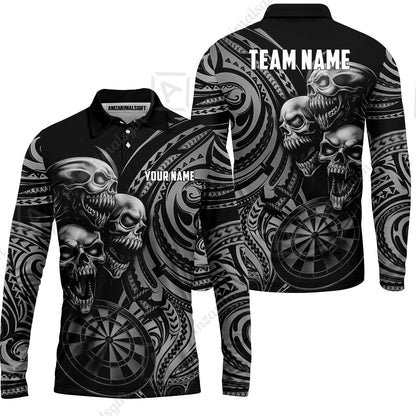 Custom Darts Team Jersey, Personalized Neon Skull Jersey Shirt For Players With Name & Team Name