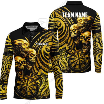 Custom Darts Team Jersey, Personalized Neon Skull Jersey Shirt For Players With Name & Team Name