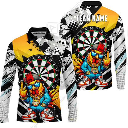Custom Darts Team Jersey, Personalized Street Rebel Rooster Darts Polo Shirt For Players With Name & Team Name