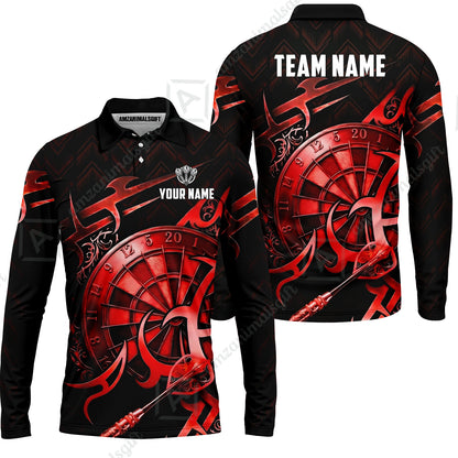 Custom Darts Jersey Polo Shirt, Tribal Darts & Mechanical Inferno, Custom Dart Jersey Team Shirt For Players With Name & Team Name