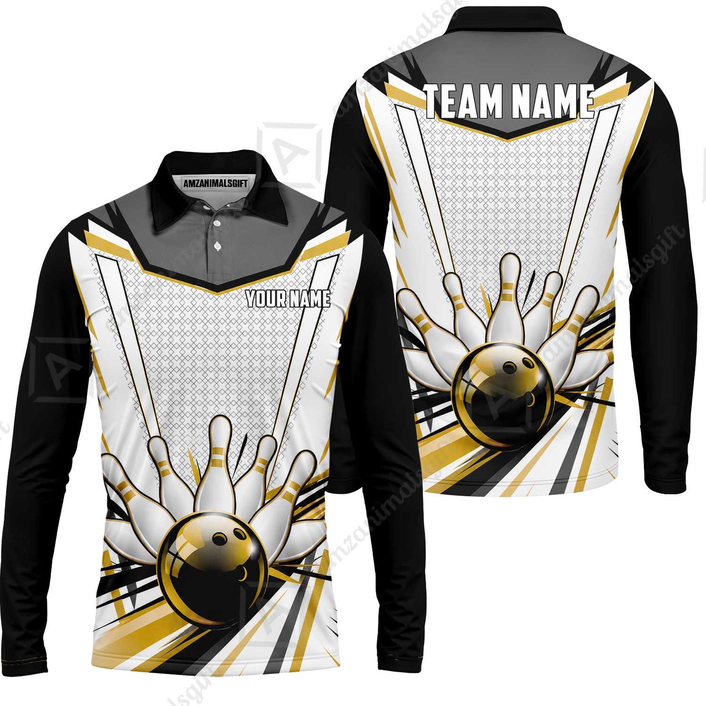 Customized Golden Cyber Strike Bowling Jersey, Custom Name And Team Name For Bowlers