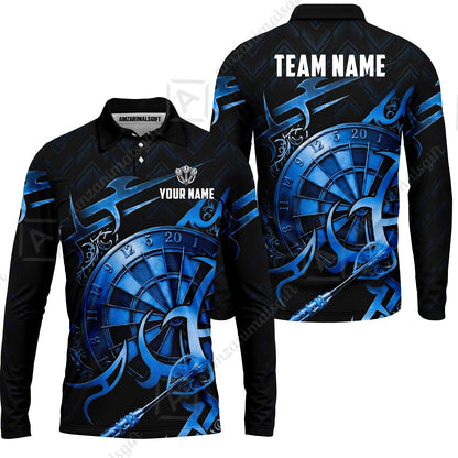 Custom Darts Jersey Polo Shirt, Tribal Darts & Mechanical Inferno, Custom Dart Jersey Team Shirt For Players With Name & Team Name