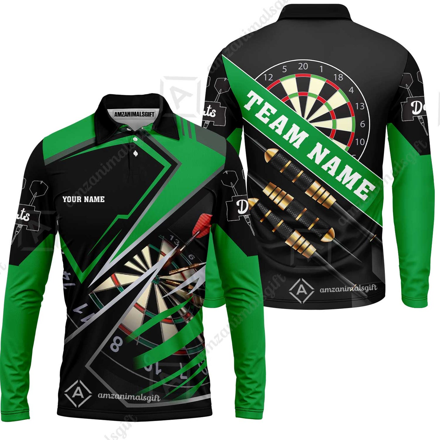 Personalized Darts Men Polo Shirt - Custom Name & Team Name Darts Polo Shirt