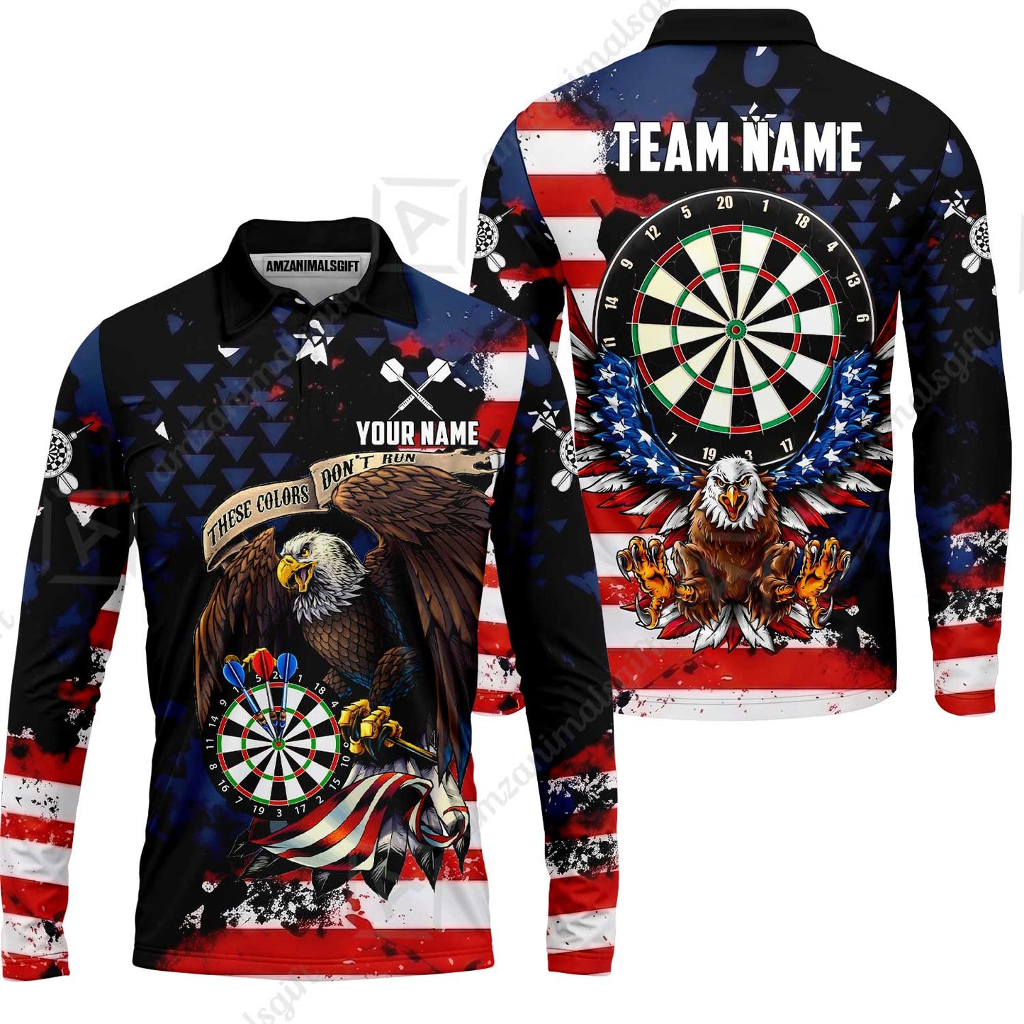 Customized Americana Eagle These Colors Don't Run Darts Jersey, Personalized Name And Team Name For Dart Players