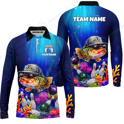 Customized Bowling Fish Bowling Jersey, Custom Name And Team Name For Bowlers