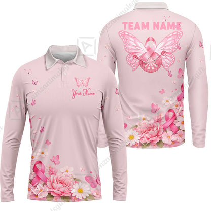 Custom Darts Jersey Polo Shirt, Butterfly Floral Darts, Custom Dart Jersey Team Shirt For Players With Name & Team Name