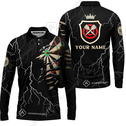 Darts Custom Name Men Polo Shirt, Darts Target Personalized Men Polo Shirt Gift For Darts Lovers, Friend, Team, Darts Player