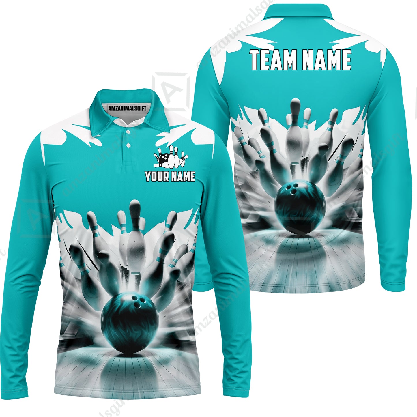 Custom Bowling Jersey Polo Shirt, Electric Marble Strike, Custom Bowling Jersey Team Shirt For Players With Name and Team Name
