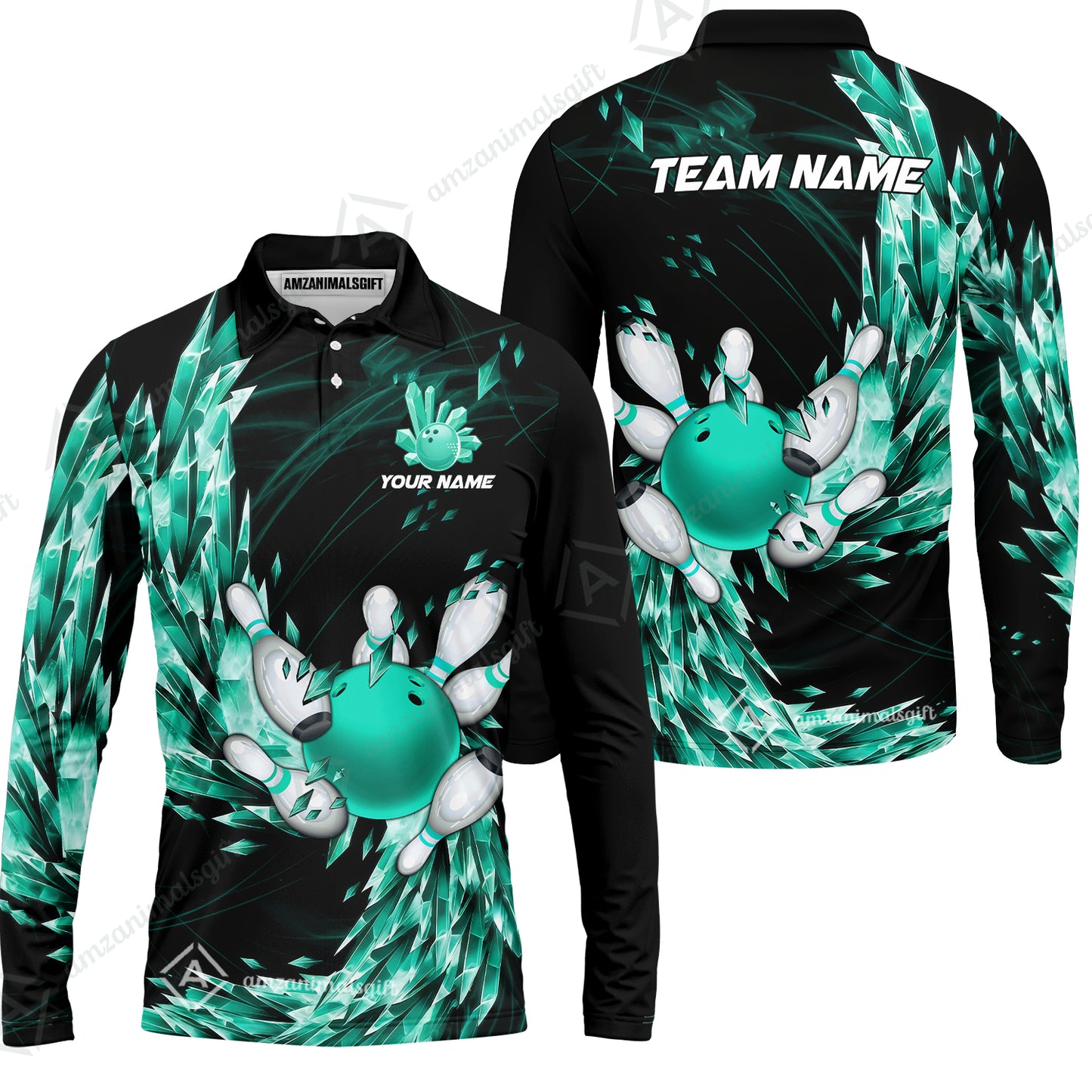 Custom Bowling Jersey Polo Shirt, Crystal Explosion Bowling Custom Bowling Jersey Team Shirt For Players With Name & Team Name