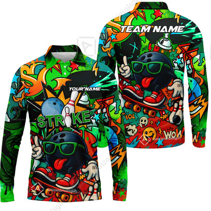 Customized Skater Bowler Bowling Jersey, Custom Name And Team Name For Bowlers
