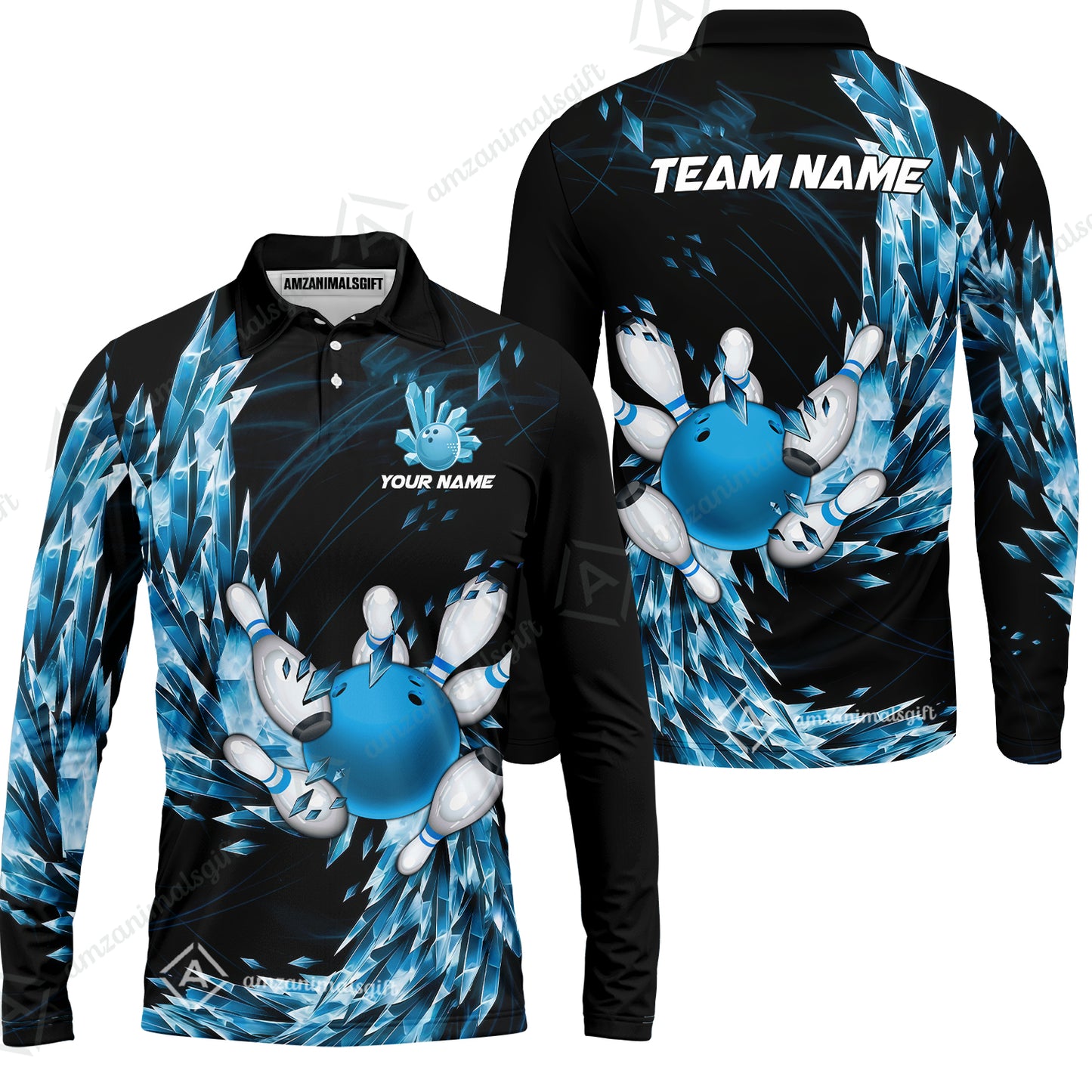 Custom Bowling Jersey Polo Shirt, Crystal Explosion Bowling Custom Bowling Jersey Team Shirt For Players With Name & Team Name