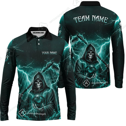 Custom Bowling Jersey Polo Shirt, Multiple Colors Death, Custom Bowling Jersey Team Shirt For Players With Name & Team Name