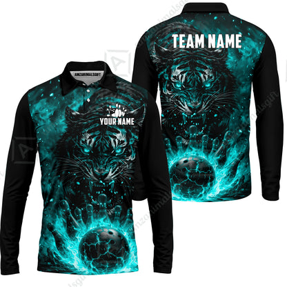 Custom Bowling Jersey Polo Shirt, Cursed Phantom Tiger, Custom Bowling Jersey Team Shirt For Players With Name & Team Name
