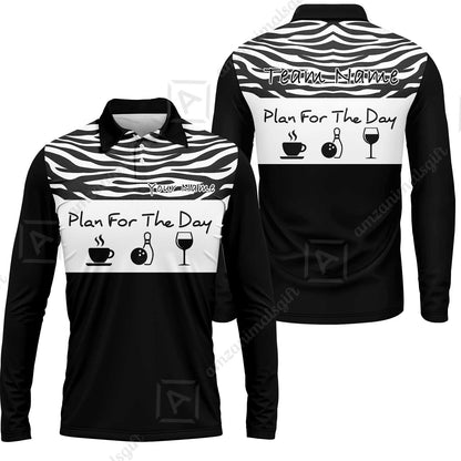 Custom Bowling Jersey Polo Shirt, Pink Zebra Pattern Bowling, Custom Bowling Jersey Team Shirt For Players With Name & Team Name