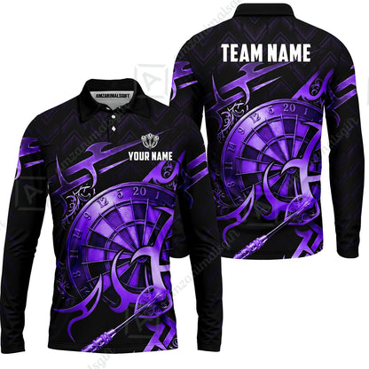 Custom Darts Jersey Polo Shirt, Tribal Darts & Mechanical Inferno, Custom Dart Jersey Team Shirt For Players With Name & Team Name