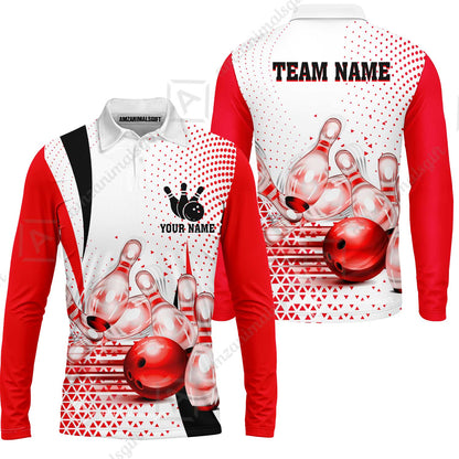Custom Bowling Polo Shirt - Bowling Jerseys Team, Bowling uniforms, Custom Bowling Shirts With Personalized Name And Team Name - Gifts for Bowlers