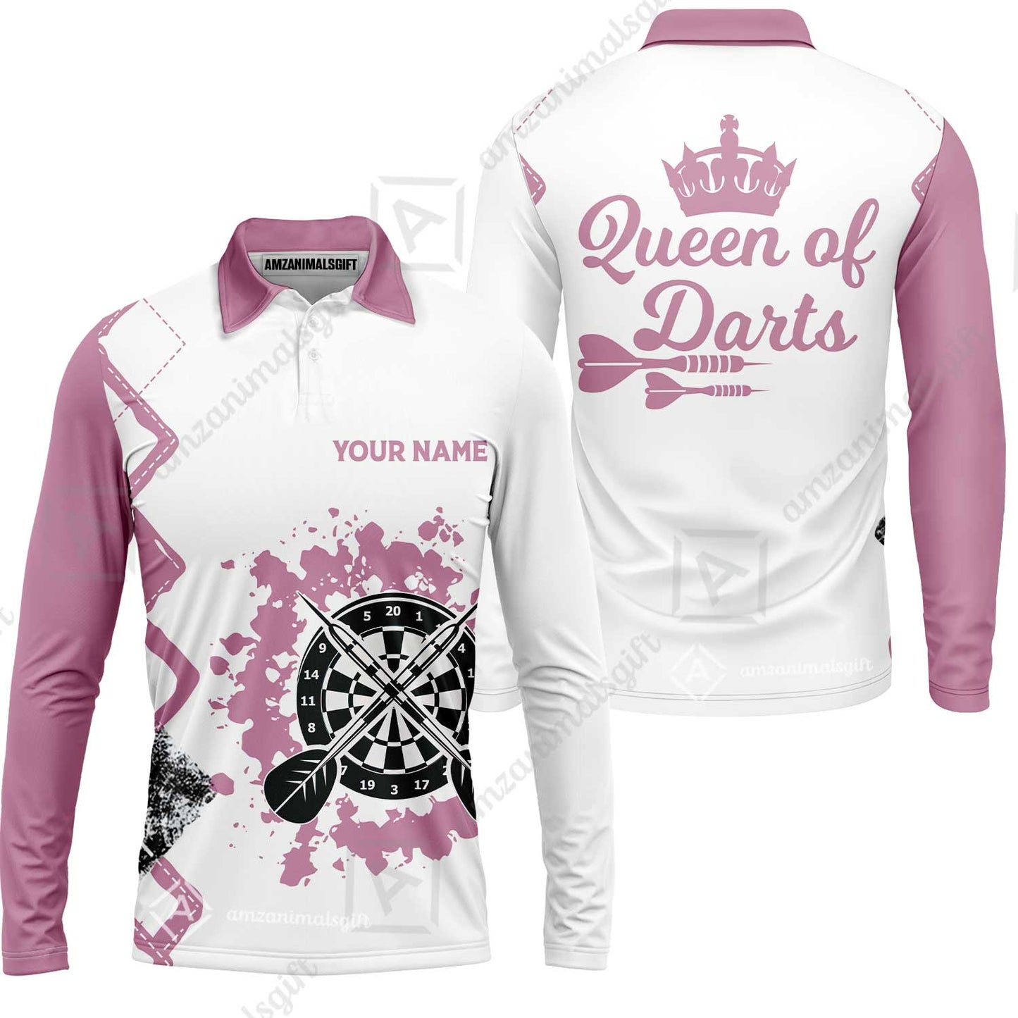 Customized Darts Women Polo Shirt, Queen of Darts Team Shirt, Personalized Name Polo Shirt For Women - Perfect Gift For Darts Lovers, Darts Players