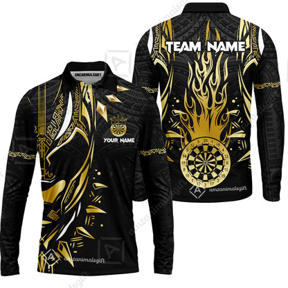 Custom Darts Team Jersey, Black Panther Forever Darts Jersey Polo Quarter-Zip Shirts, Custom Darts Uniforms Jerseys