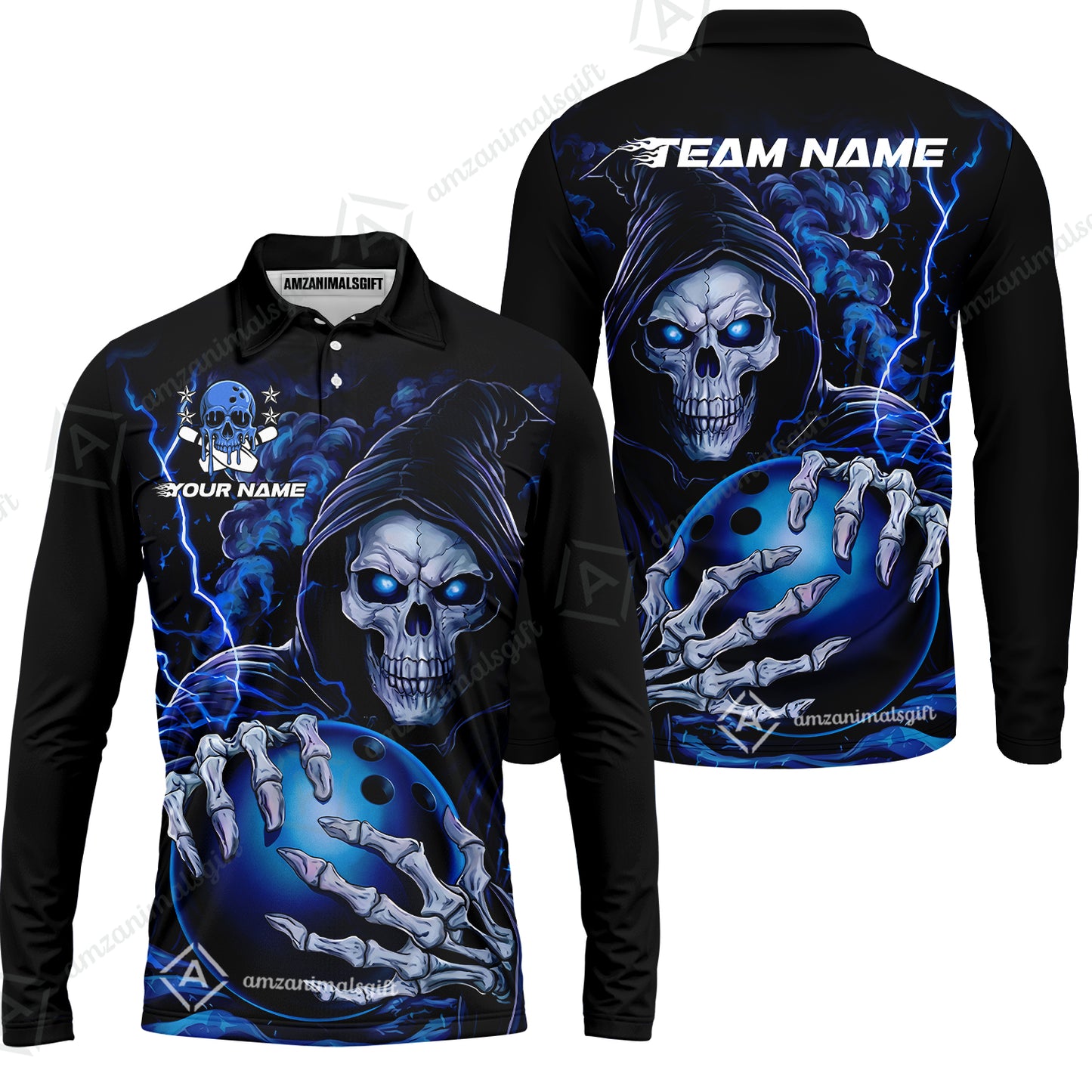 Custom Bowling Jersey Polo Shirt, The Death Hold Bowling Ball, Custom Bowling Jersey Team Shirt For Players With Name & Team Name