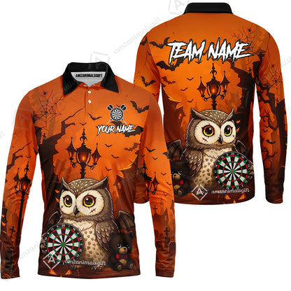 Custom Dart Jersey Team Shirt For Players, Owl In Halloween, Personalize Name and Team Name