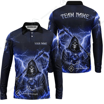 Custom Bowling Jersey Polo Shirt, Multiple Colors Death, Custom Bowling Jersey Team Shirt For Players With Name & Team Name