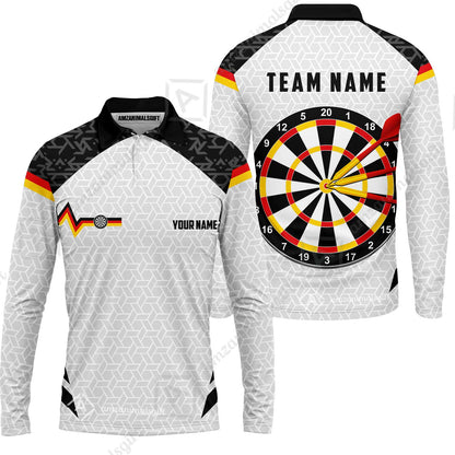 Custom Germany Darts Quarter-Zip Polo Shirt, Personalized Darts For Team Quarter-Zip Polo Shirt