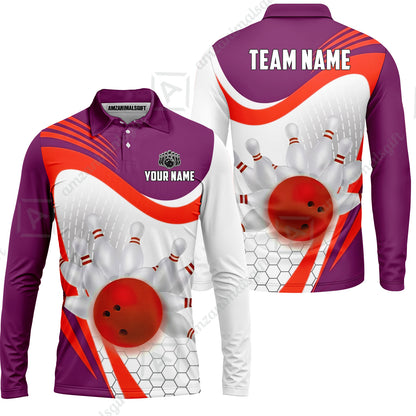 Custom Bowling Jersey Polo Shirt, Geometric Streamline & Fresh Mint, Custom Bowling Jersey Team Shirt For Players With Name & Team Name