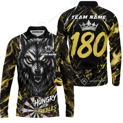 Custom Darts Jersey Polo Shirt, Wolf 180, Custom Dart Jersey Team Shirt For Players With Name & Team Name