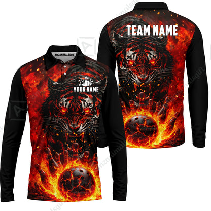 Custom Bowling Jersey Polo Shirt, Cursed Phantom Tiger, Custom Bowling Jersey Team Shirt For Players With Name & Team Name
