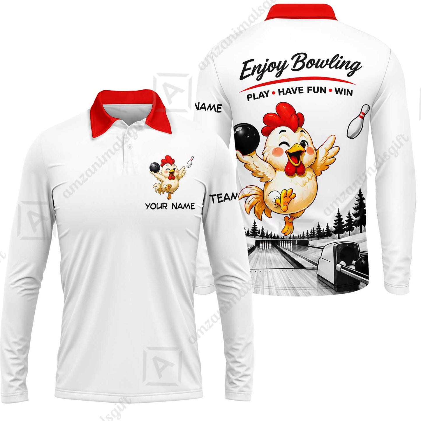 Custom Bowling Jersey Polo Shirt, Enjoy Bowling, Custom Bowling Jersey Team Shirt For Players With Name and Team Name