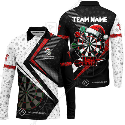 Custom Funny Santa Darts Unisex Polo Team Shirts, Custom Christmas Team League Darts Jersey Polo , Custom Darts Team Jerseys Uniform