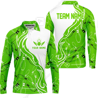 Bowling Custom Women Polo Shirt - Custom Bowling Team Jersey,  Bowling uniforms Ball & Pins Personalized Bowling Name And Team Name