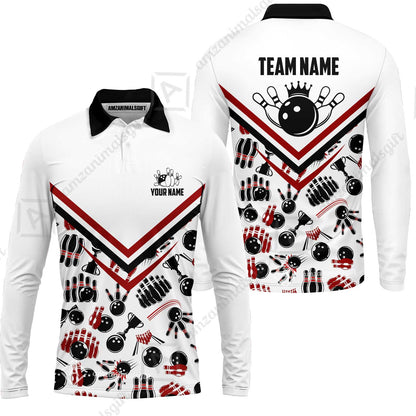 Custom Bowling Strike Bowling Pattern Team Unisex Polo Shirts, Customize your very own unique bowling uniforms jersey designs