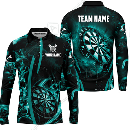 Custom Darts Jersey Polo Shirt, Vibrant Neon Darts, Custom Dart Jersey Team Shirt For Players With Name & Team Name