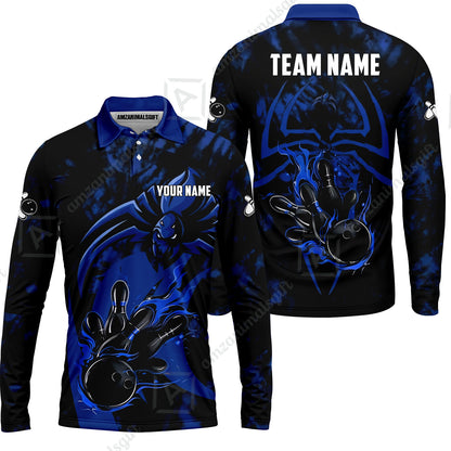 Custom Bowling Jersey Polo Shirt, Neon Venom Spider Monster, Custom Bowling Jersey Team Shirt For Players With Name and Team Name
