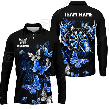 Custom Dart Jersey Team Shirt For Players, Dreamy Nebula & Angelic Butterflies, Personalize Name and Team Name