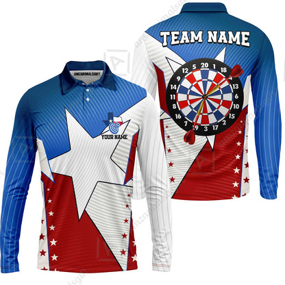 Custom Texas Darts Men Polo Shirt, Personalized Darts For Team Polo Shirt For Men, Perfect Gift For Darts Lovers, Darts Players