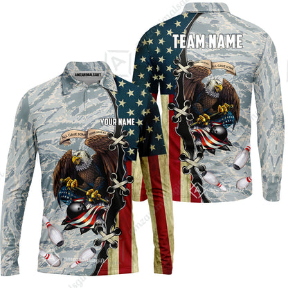Custom Bowling Jersey Polo Shirt, All Gave Some Bowling, Personalized Name & Team Name