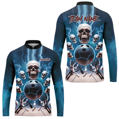 Custom Dark Fantasy Skeleton Bowling Team Jersey, Bowling Uniforms, Personalize Name And Team Name