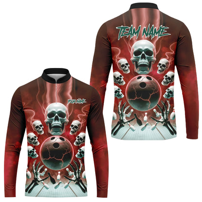 Custom Dark Fantasy Skeleton Bowling Team Jersey, Bowling Uniforms, Personalize Name And Team Name