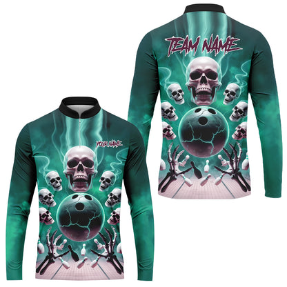 Custom Dark Fantasy Skeleton Bowling Team Jersey, Bowling Uniforms, Personalize Name And Team Name